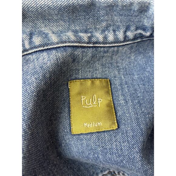 Pulp Womens Embroidered Jean Jacket Size M Snowmen Winter VTG 90s Christmas - Picture 10 of 11